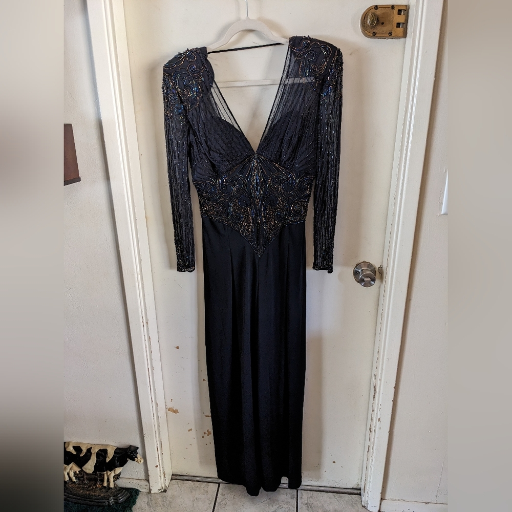 Elegant black embellished jumpsuit